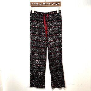Croft & Barrow Fleece Pants Lounge Sleep Pajama Winter Style Black Red Womens S